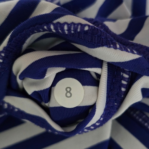 Lululemon Women's Run Stay On Course Tank Pigment Blue White Stripe 8 - Picture 13 of 16